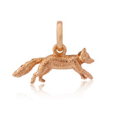 A rose gold charm in the shape of a British Red Fox